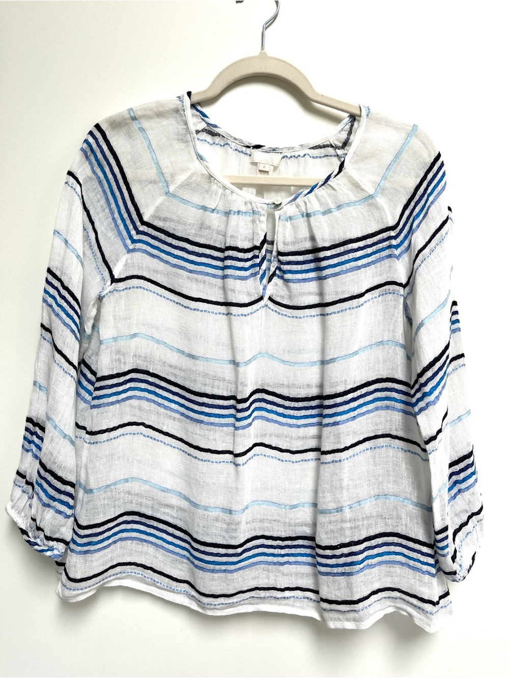 J. Crew, lightweight gauze peasant top. Size 8